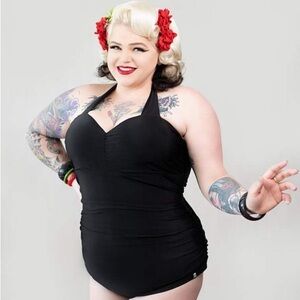 Sourpuss Black One Piece Swimsuit
